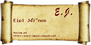 Eipl János névjegykártya